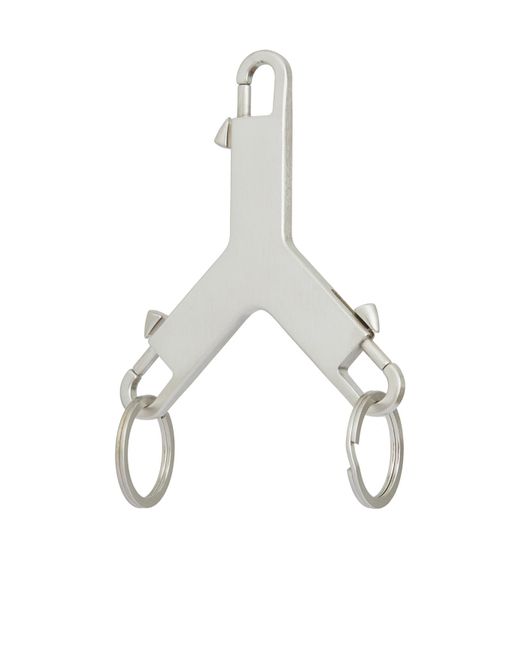Rick Owens White Solid Color Keychain for men