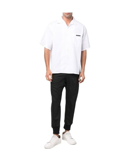 Neil Barrett Black Stripe-Trim Dropped-Crotch Track Pants for men
