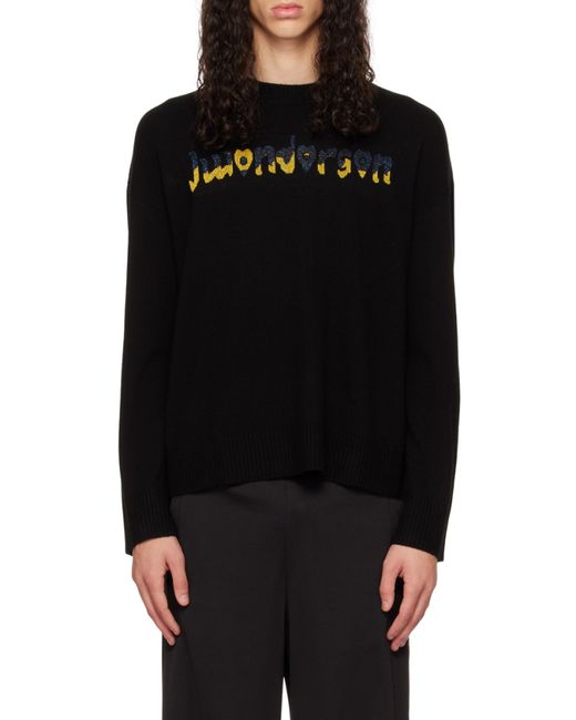 J.W. Anderson Black Jw Anderson X Run Hany Logo Embellished Crewneck Jumper