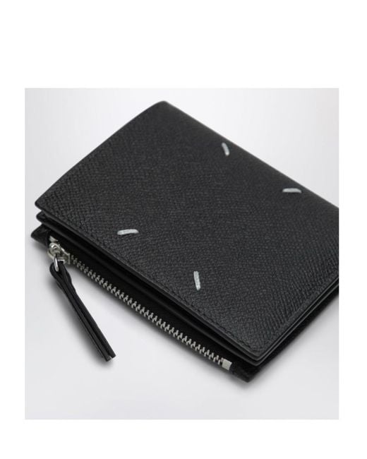 Maison Margiela Black Four-Stitch Wallet for men