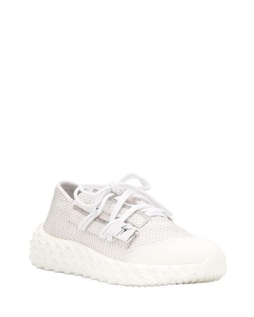 Giuseppe Zanotti White Python Printed Sneakers for men