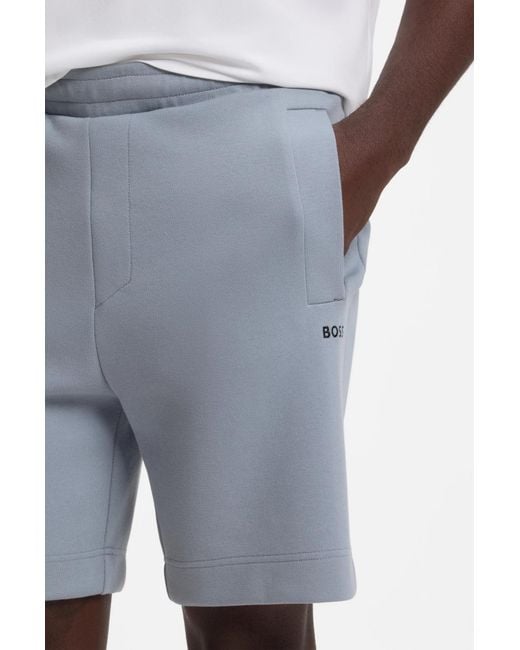 Boss Gray Elastic-Waist Shorts for men