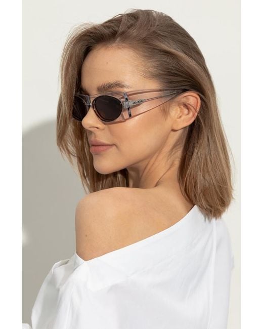 Alaïa White Alaïa Oval-Frame Sunglasses