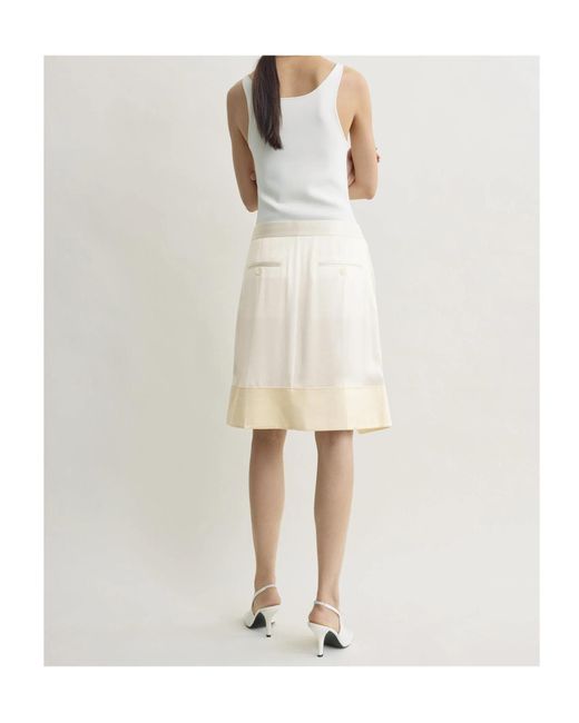 Totême  Natural Totême Contrast Satin-Trim Skirt