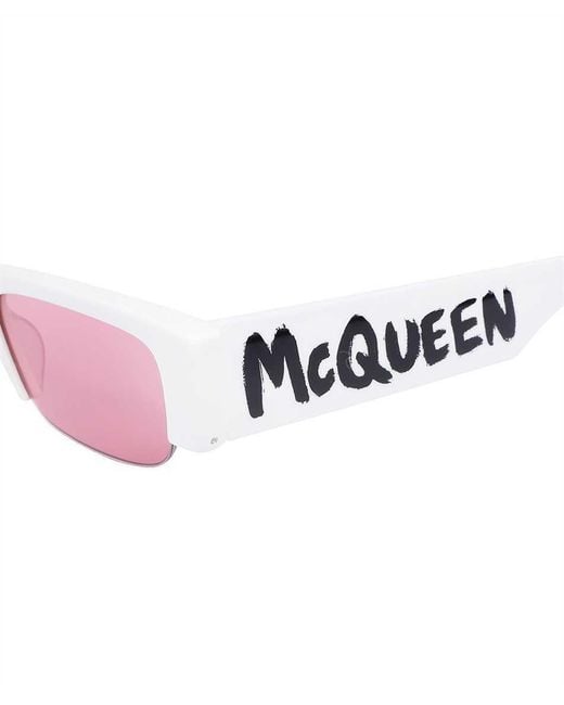 McQueen Pink Eyewear Rectangle-Frame Sunglasses