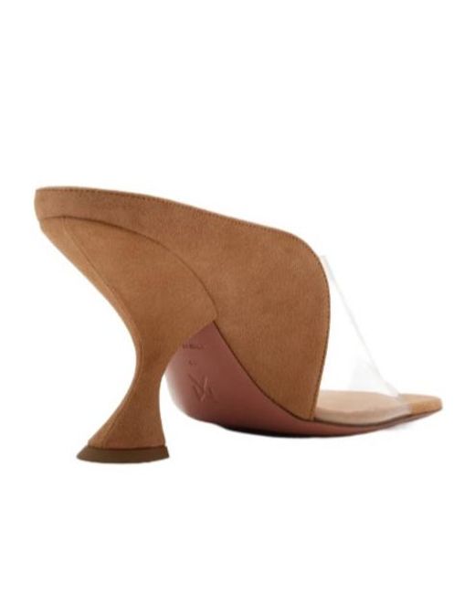 AMINA MUADDI Brown High-Heel Mules