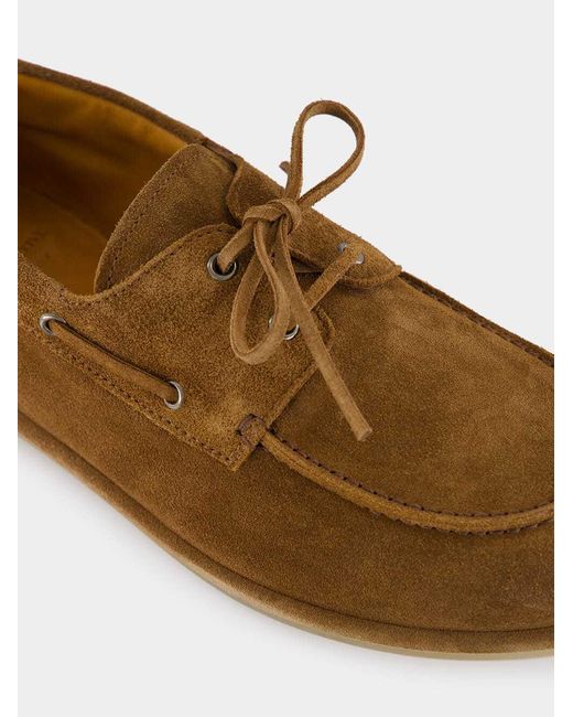 Officine Creative Brown Love 001 Suede Boat Shoes for men