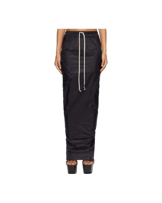 Rick Owens Black Concordians Pull On Pillar Skirt