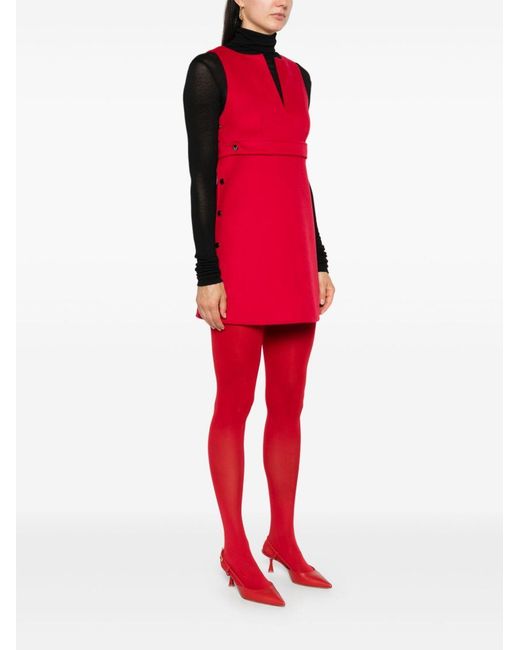 P.A.R.O.S.H. Red Belted Wool Mini Dress
