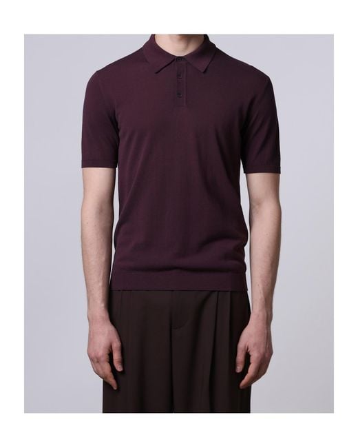 Roberto Collina Purple Mya Knitted Polo Shirt for men