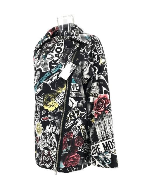 Moschino White Zippered Casual Jacket