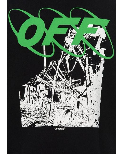 Off-White c/o Virgil Abloh Blue Chen Linong's Ruined Factory Printed Hooded Sweater for men