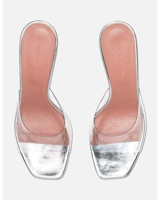 AMINA MUADDI White Square-Headed High-Heeled Sandals