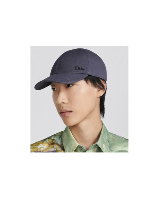 Dior Homme Logo Embroidered Cap in Blue for Men | Lyst