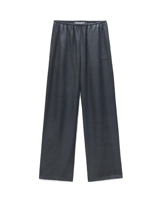 Alexander Wang Blue Mid-Rise Wide Leg Trackpants