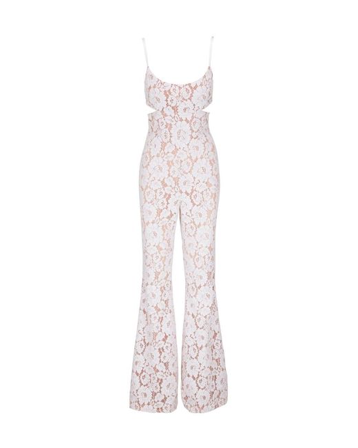 Michael Kors White Lace Detail Jumpsuit