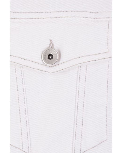Brunello Cucinelli White Buttoned Denim Jacket