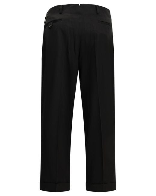 A.PRESSE Black Wide-Leg Tailored Pants for men