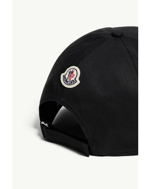 Moncler Black Monogram Gabardine Baseball Cap for men