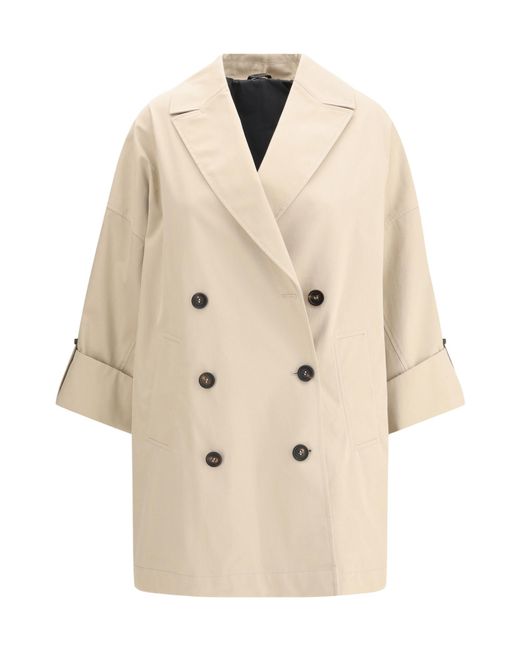 Brunello Cucinelli Natural Wide-Lapels Jewel-Embellished Jacket