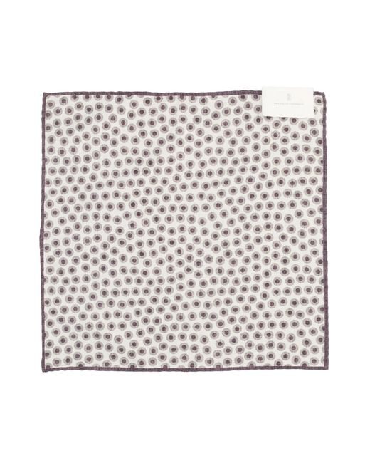 Brunello Cucinelli Multicolor Polka-Dot Printed Pocket Square for men