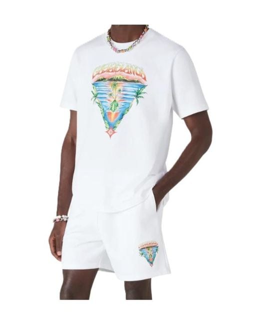 Casablanca White Innocence Triangle Sweatshorts for men