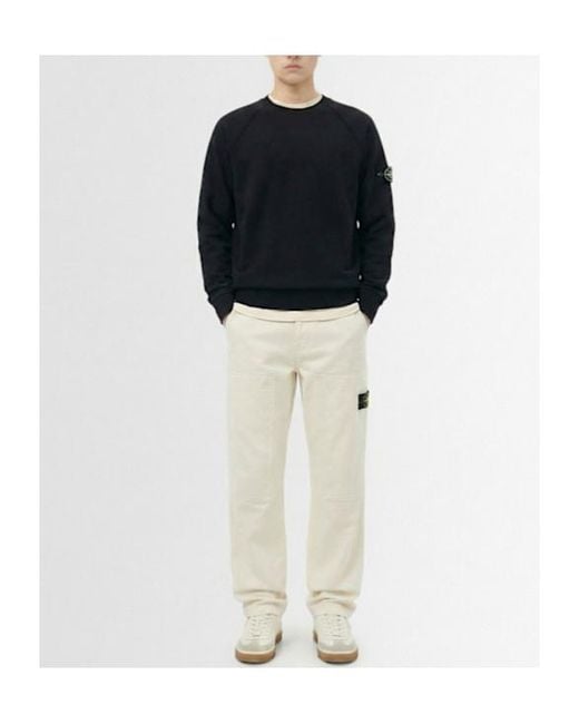 Stone Island Black Brushed Cotton Sweatshirt for men