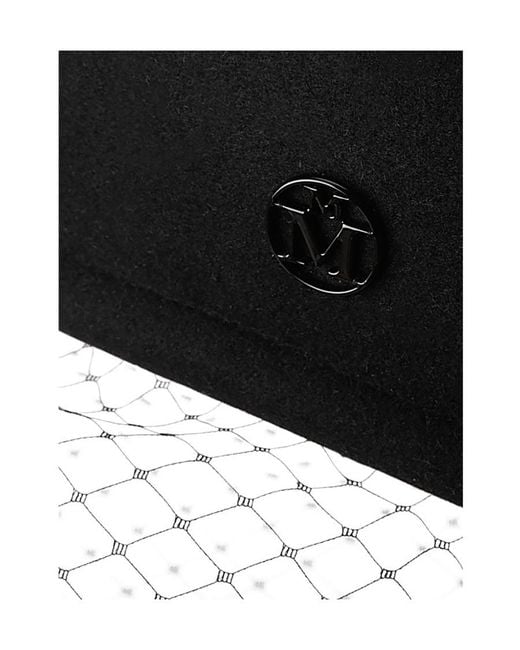 Maison Michel Black New Bonnie Veil Beret