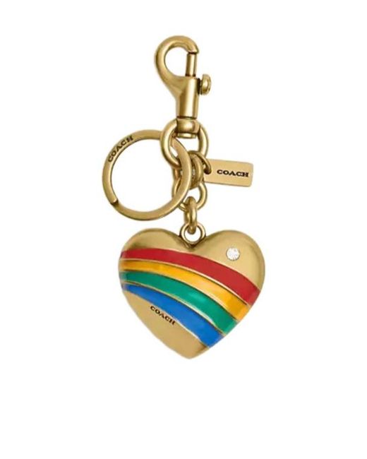 COACH White Heart Bag Charm