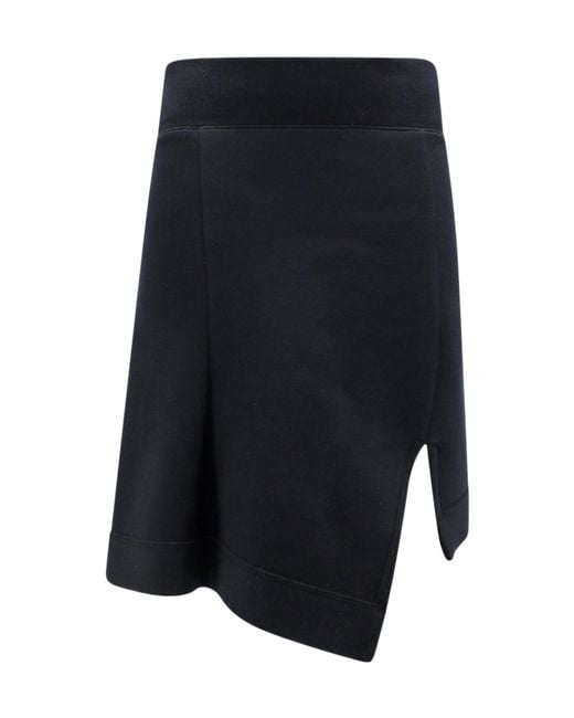 Sacai Blue High Waist Mini Asymmetric Skirt