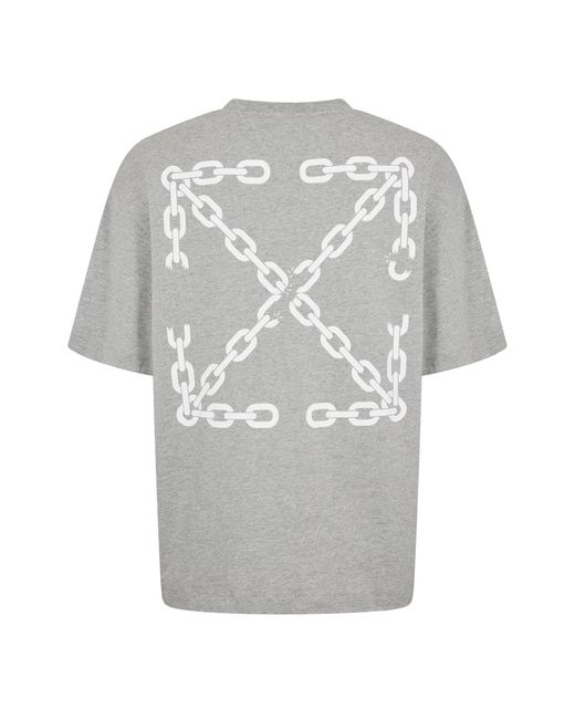 Off-White c/o Virgil Abloh Gray Loose-Fitting Minimalist T-Shirt for men