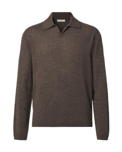 The Row Brown Cashmere Polo Sweater for men