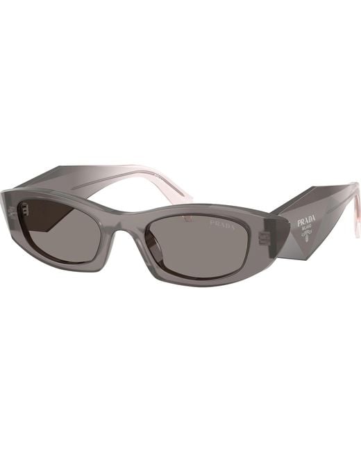 Prada White Eyewear Cat-Eye Sunglasses
