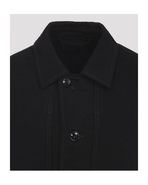Lemaire Black Pocket Button Overshirt for men