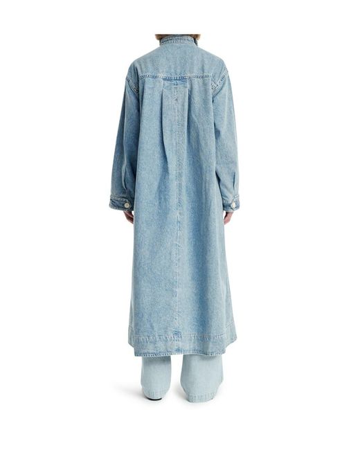 Agolde Blue Belted Denim Trench Coat