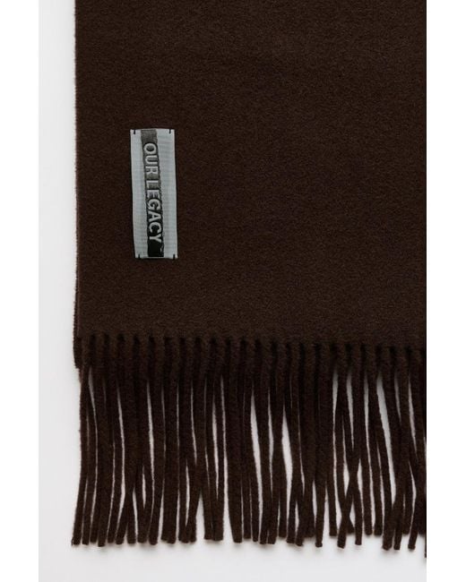 Our Legacy Brown Logo Scarf for men