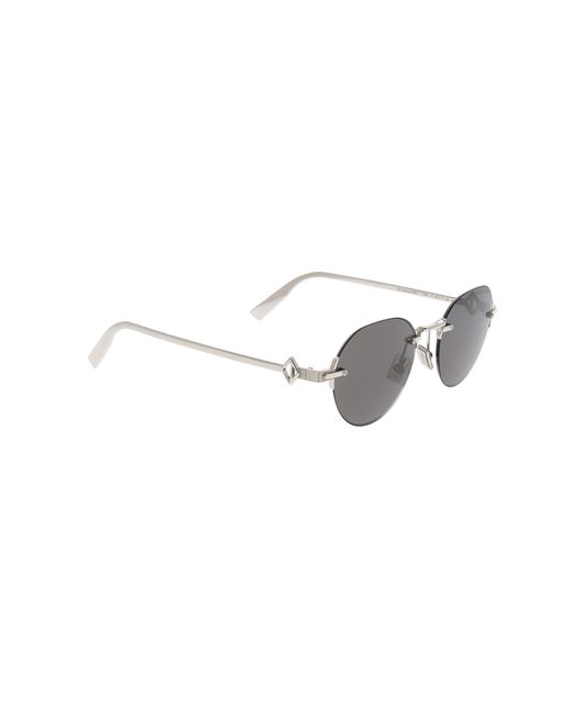 Dior White Eyewear Oval Frame Sunglasses for men