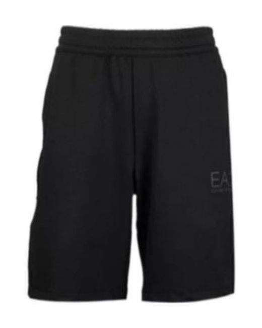EA7 Black Elastic Waist Shorts for men