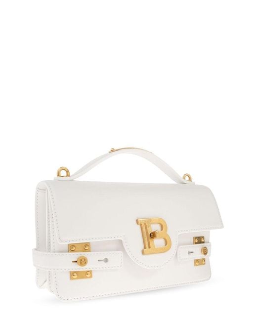 Balmain White B Buzz 24 Handbag