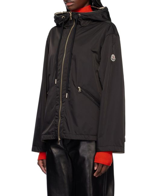 Moncler Black Cassiopea Zip-Up Hooded Jacket