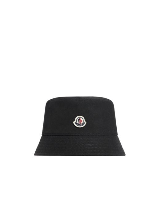 Moncler Black Logo Patch Bucket Hat