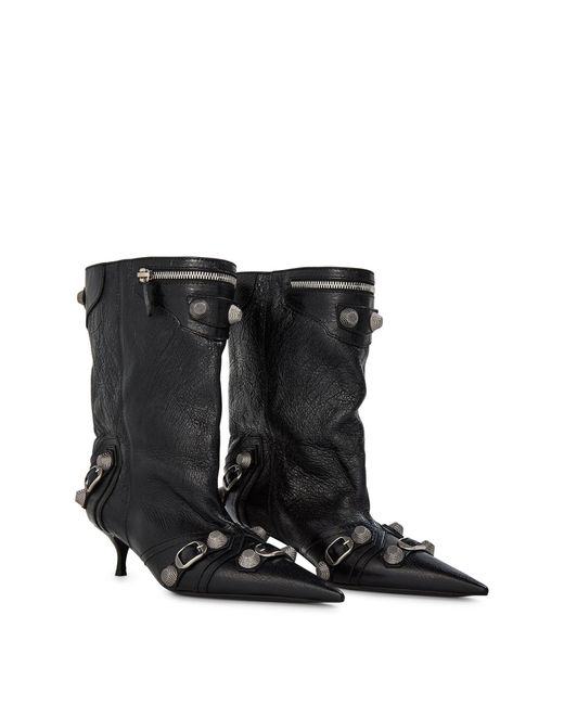 Balenciaga Black Pointed-Toe Ankle Boots