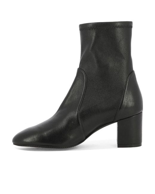 Stuart Weitzman Black Round-Head Short Boots
