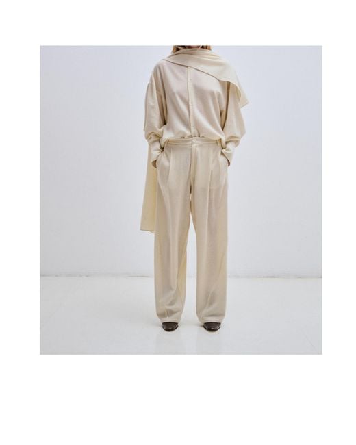 DARKPARK Natural Casual Trousers With Belt Loops