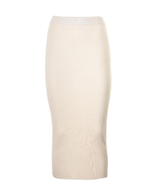 Michael Kors White Michael High Waisted Knitted Skirt