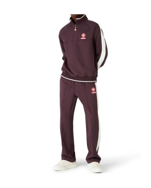 Casablanca Purple Logo Embroidered Patch Sweatpants for men