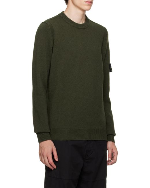 Stone Island Gray Logo Patch Crewneck Jumper for men