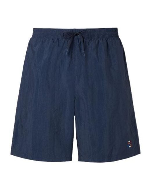 Fendi Blue Ff Embroidered Drawstring Swim Shorts for men