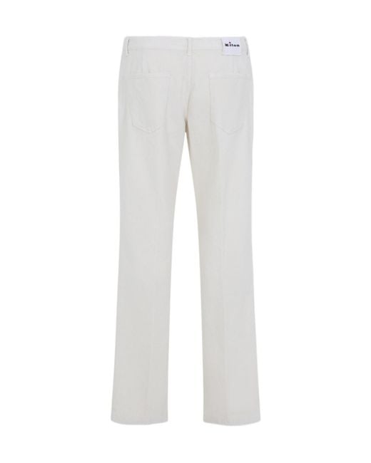 Kiton Gray Belt Loop Trousers for men
