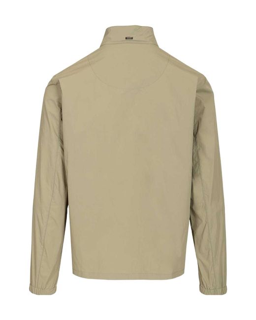 Herno Green Button-Up High Neck Jacket for men